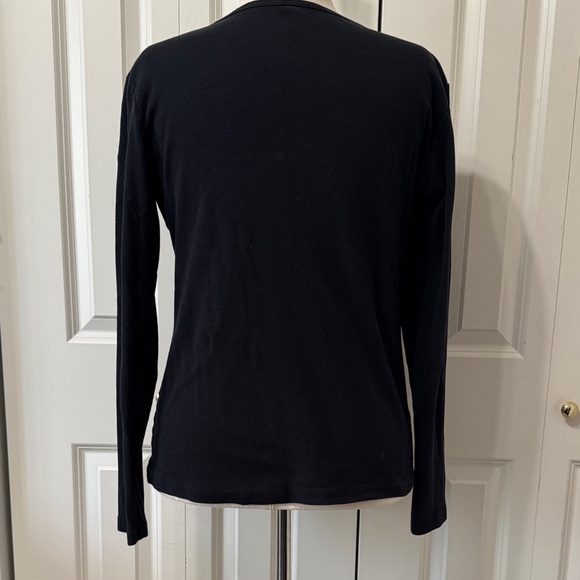 Women's Black Graphic Long Sleeve Top "WINES CONSTANTLY" - Picture 3 of 5